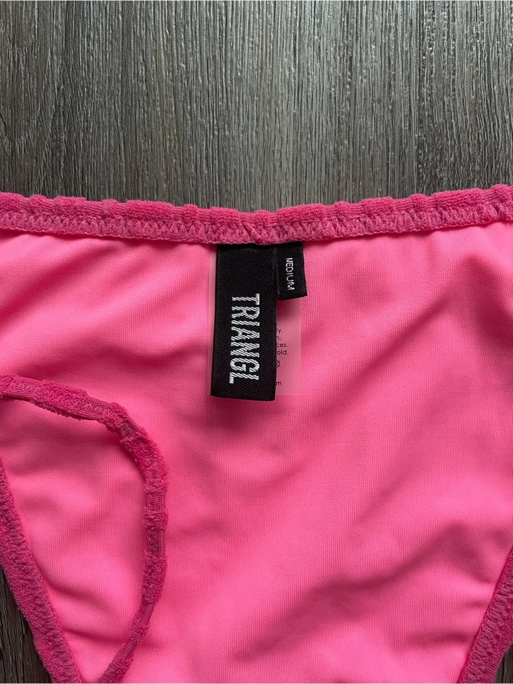 triangl swimwear Hot Pink Textured Bikini Top